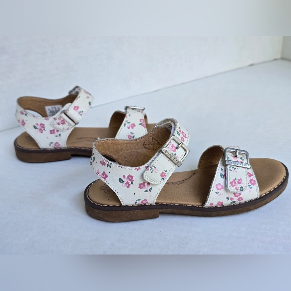 Stride Rite White Floral Kids Sandals 11 Toddler - Picture 2 of 7